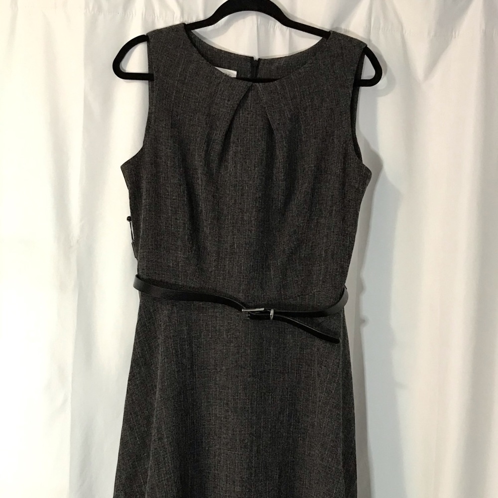 NWT Calvin Klein Gray Tweed Dress Size 14